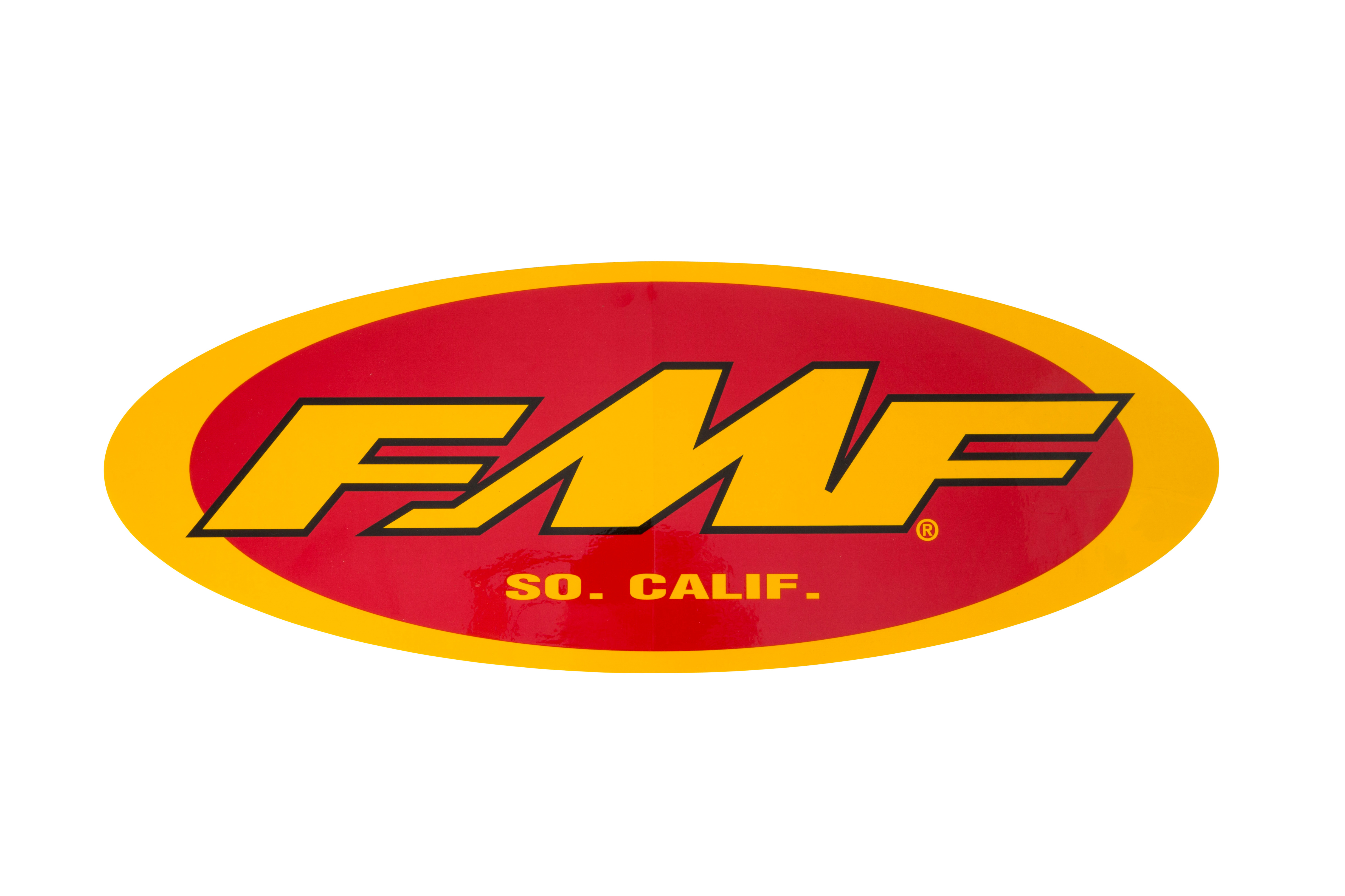 FMF 5" OVAL STICKER (YEL/RED) (INDIVIDUAL)