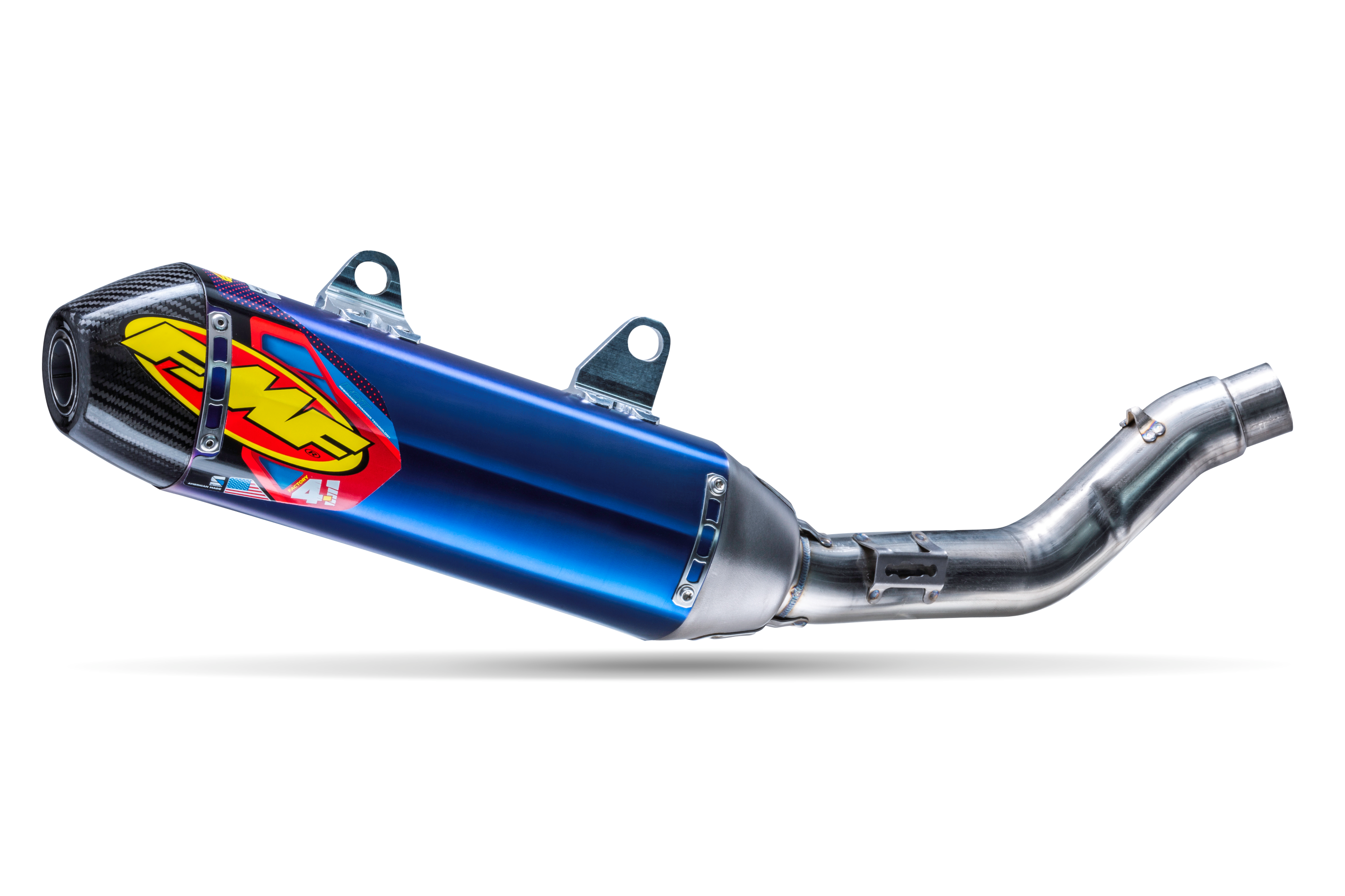 YAM YZ250F'10-13 ANODIZED TITANIUM FACTORY 4.1 RCT SLIP-ON MFLR W/R.CARBON CAP (044365)