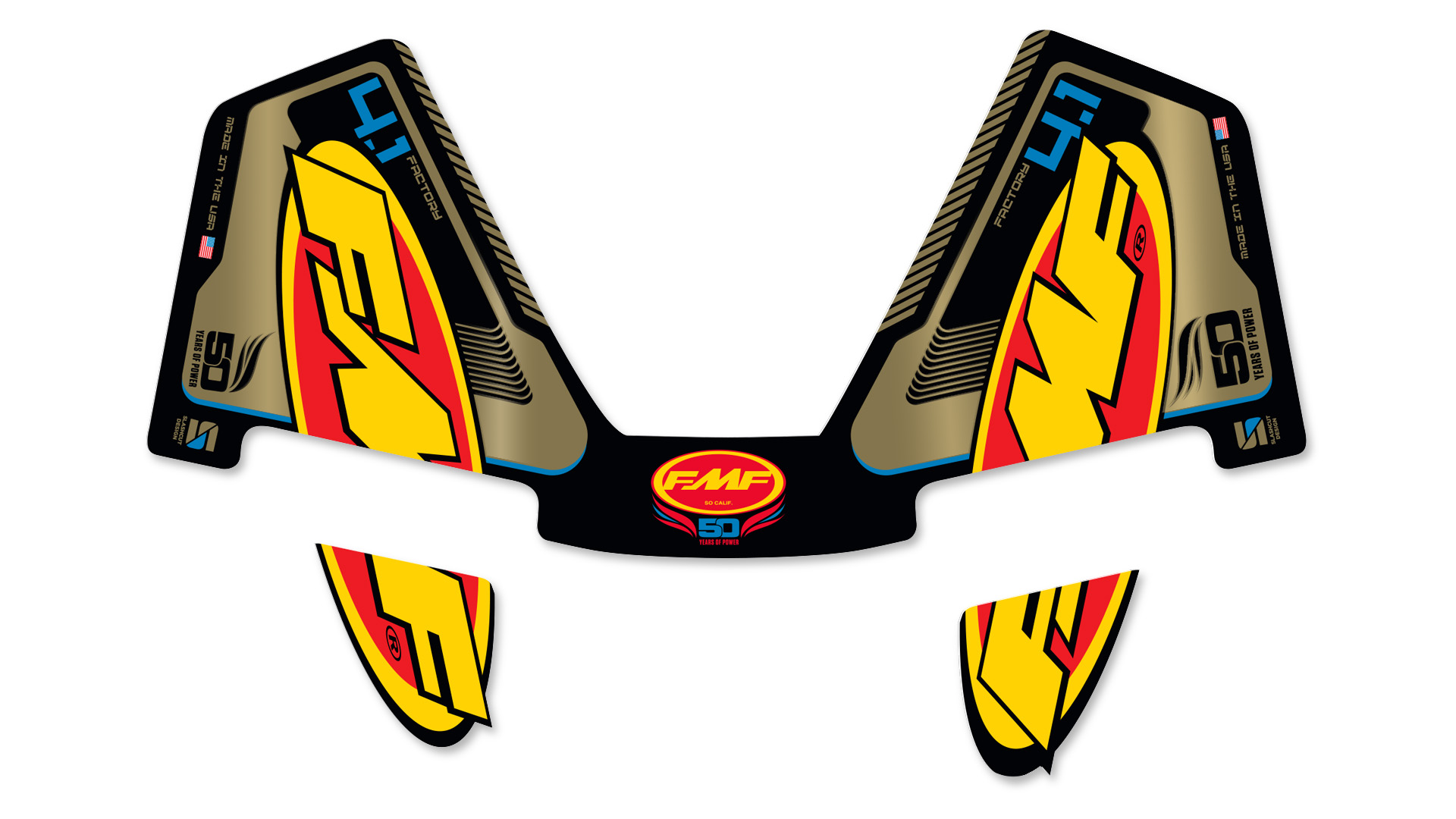 FMF 50TH GOLD FCTRY 4.1 RCT REPLACEMENT WRAP DECAL